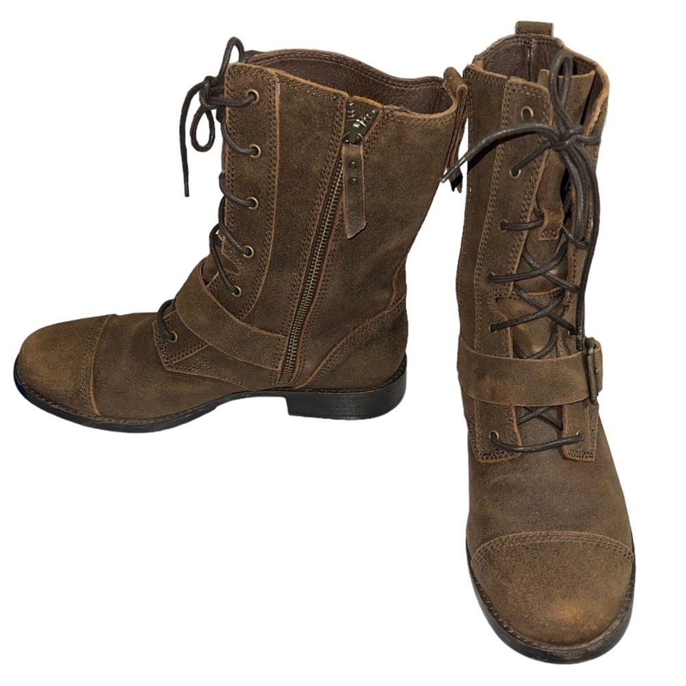 UGG Marela suede lace up combat boots in brown. Size 8 GUC - Picture 4 of 14